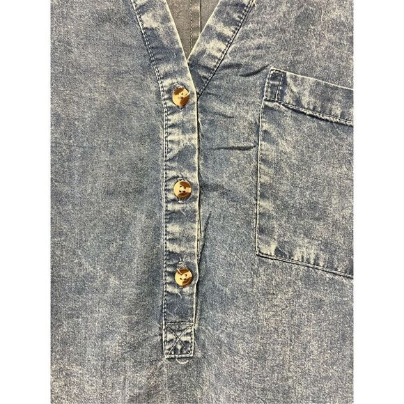 Thread & Supply Lyocel Super Soft Chambray Cap Sleeve Dress sz XS EUC - Picture 4 of 9